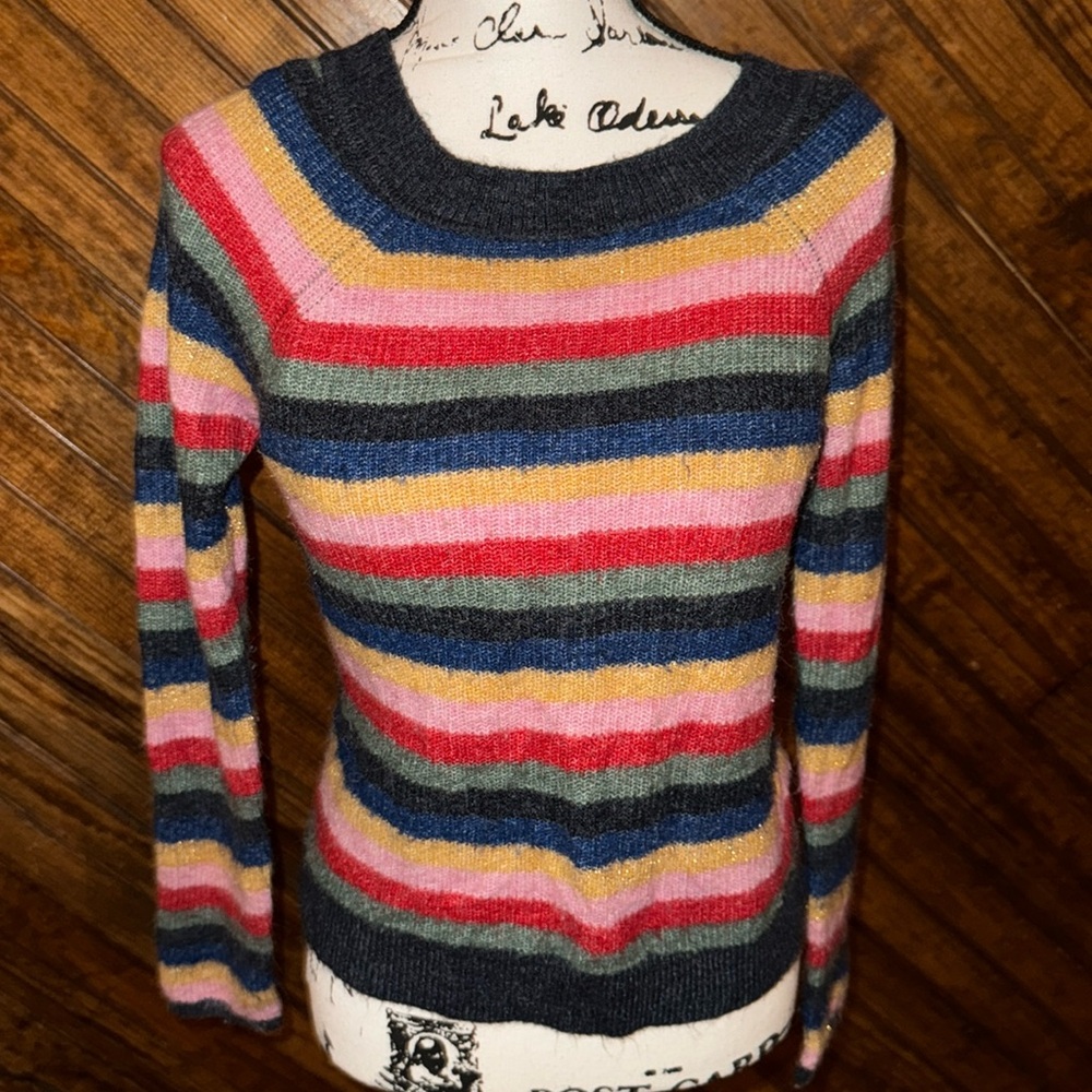 Abercrombie & Fitch Striped Crewneck Sweater in Navy, Pink, Yellow, Green, Red
